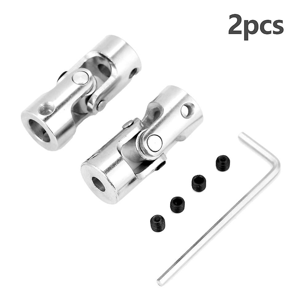 2pcs Shaft Coupling Motor Connector Diy Steering Length 35mm Od 14mm Universal Joint (6*8mm)