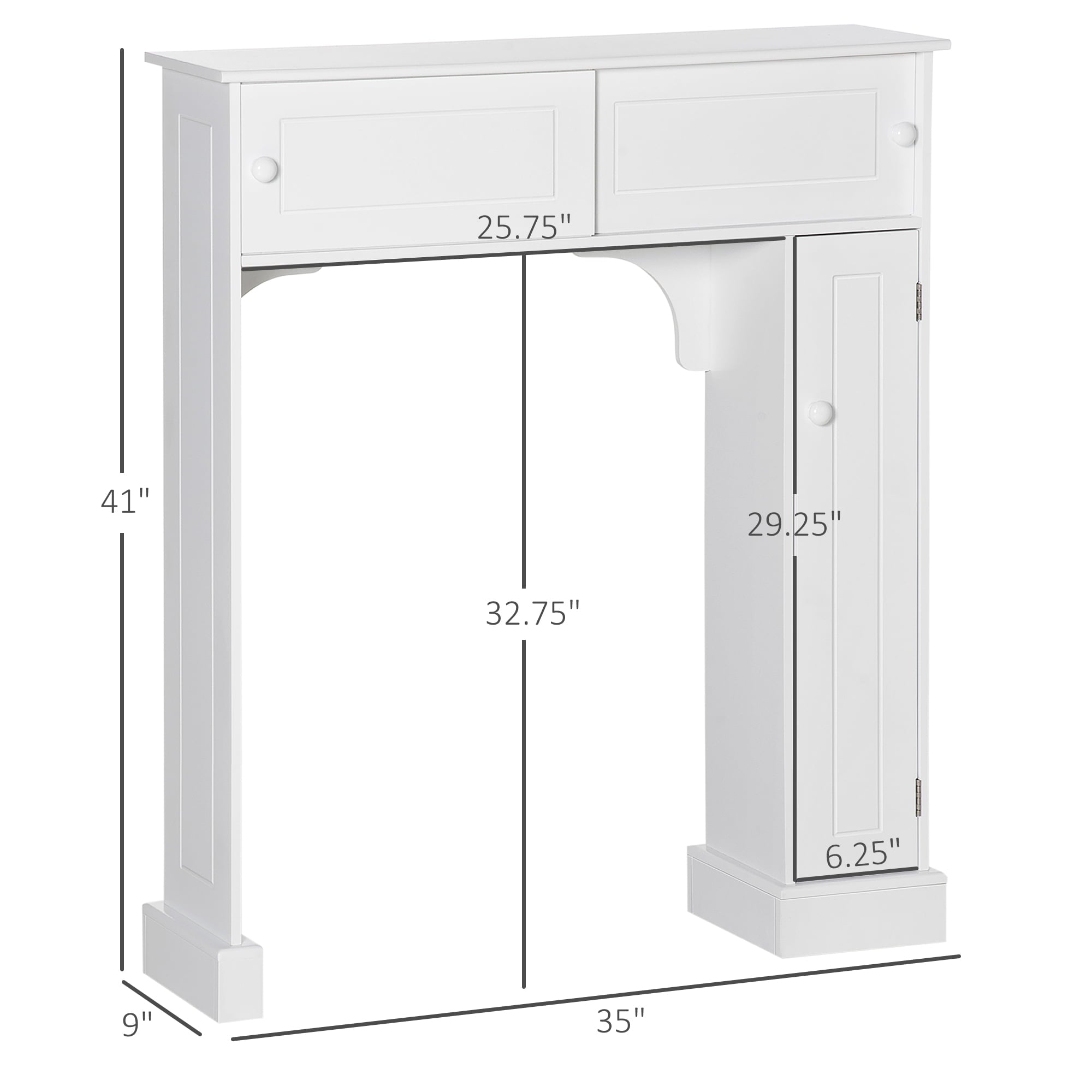 Bathroom Over-The-Toilet Storage Cabinet Shelf Freestanding Spacesaver