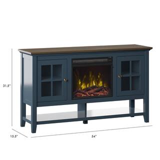 Twin Star Home 54 in. Freestanding Electric Fireplace TV Stand in Fontana Blue 18MM6762-TPP02S