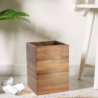 Acacia Free Standing Square Waste Basket 2 Gallons (7.5 Liters) Brown 6512167