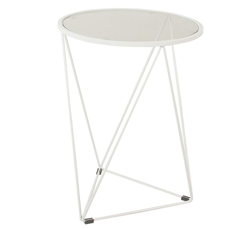 HomePop Metal and Glass Triangle Accent Table