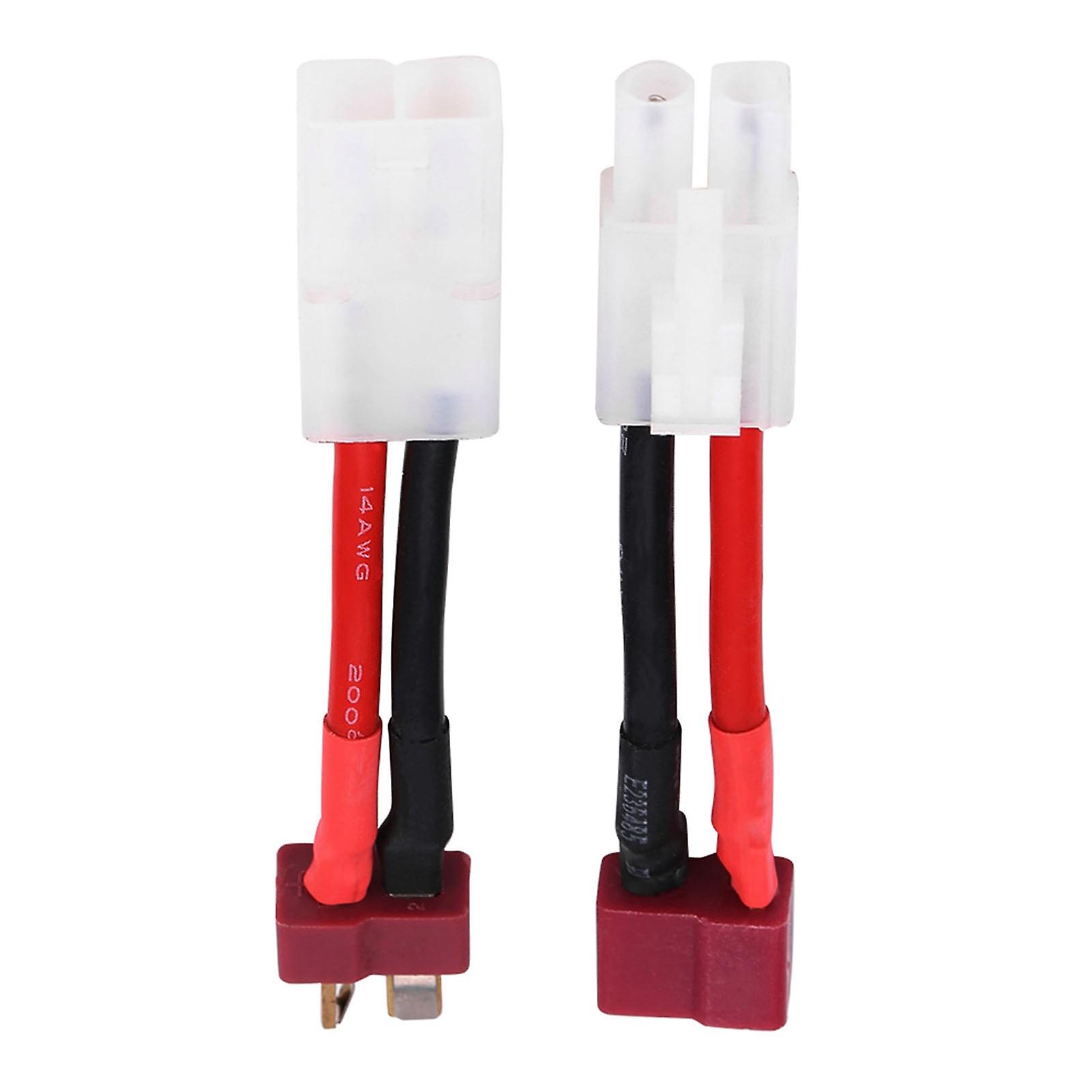 2pcs/set T Plug Female / Male To Tamiya Male / Female Adapter Cable 14 Awg Wire Rc Accessory