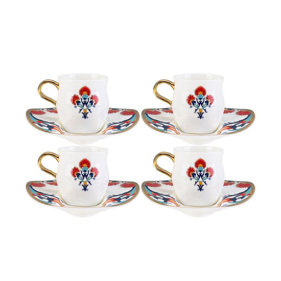 Karaca Lale Hatun Set Of 4 Coffee Cups 153.03.07.8716