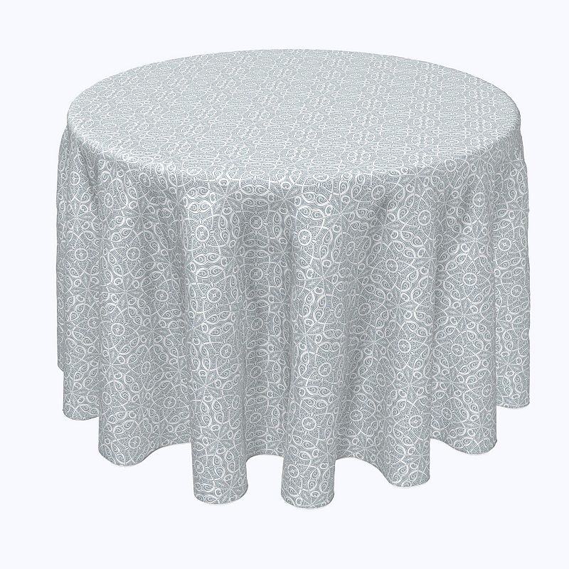 Round Tablecloth， 100% Polyester， 60 Round， Lace Swirls