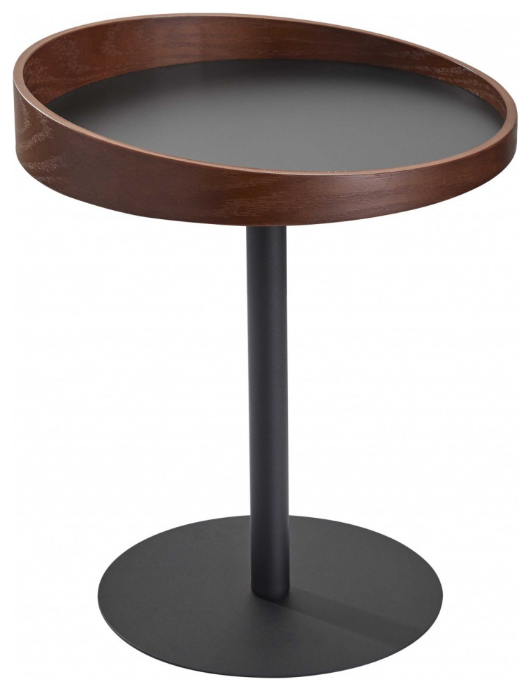 22 quotBlack Solid Wood Round End Table   Transitional   Side Tables And End Tables   by HomeRoots  Houzz