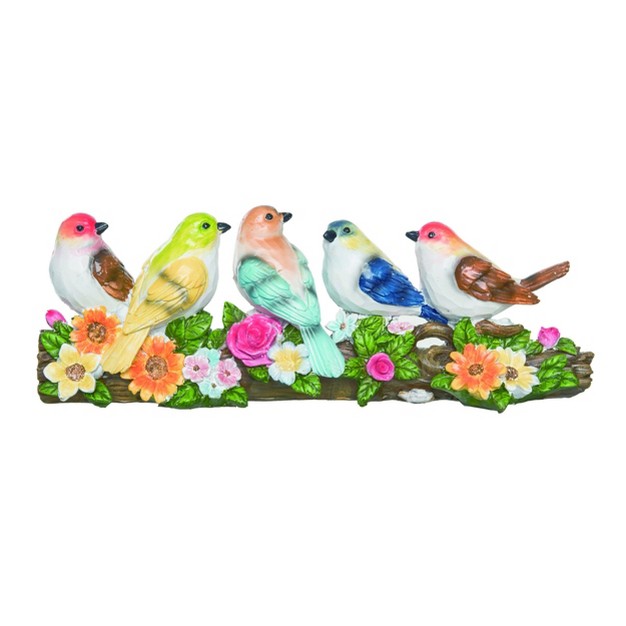 Transpac Resin 10 In Multicolor Spring Birds With Flowers Fig