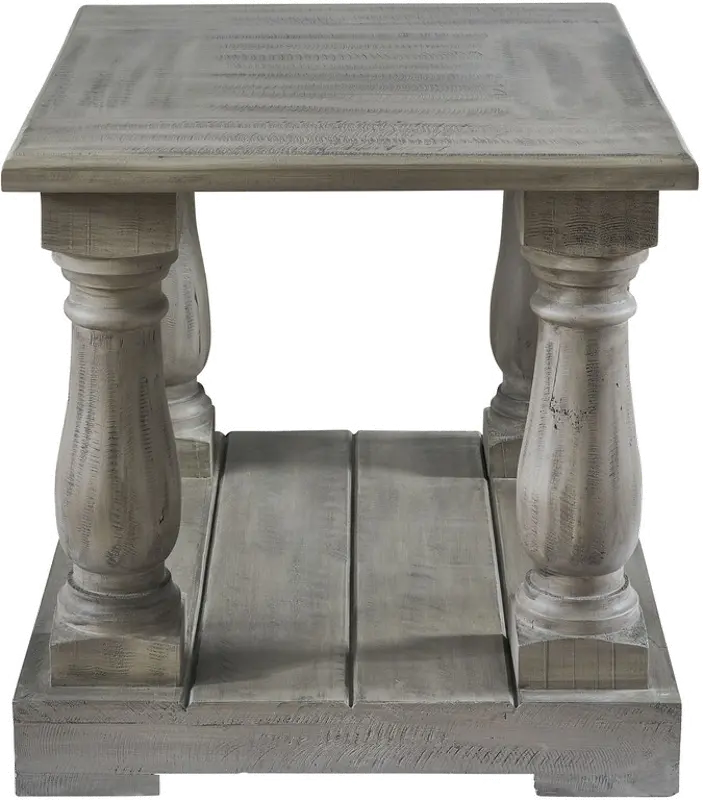 Ivan Weathered Gray Traditional End Table