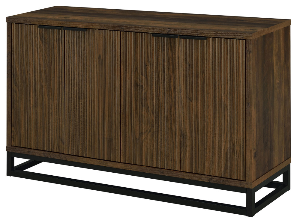 Ryatt 4 door Engineered Wood Accent Cabinet Dark Pine   Modern   Accent Chests And Cabinets   by Modon  Houzz