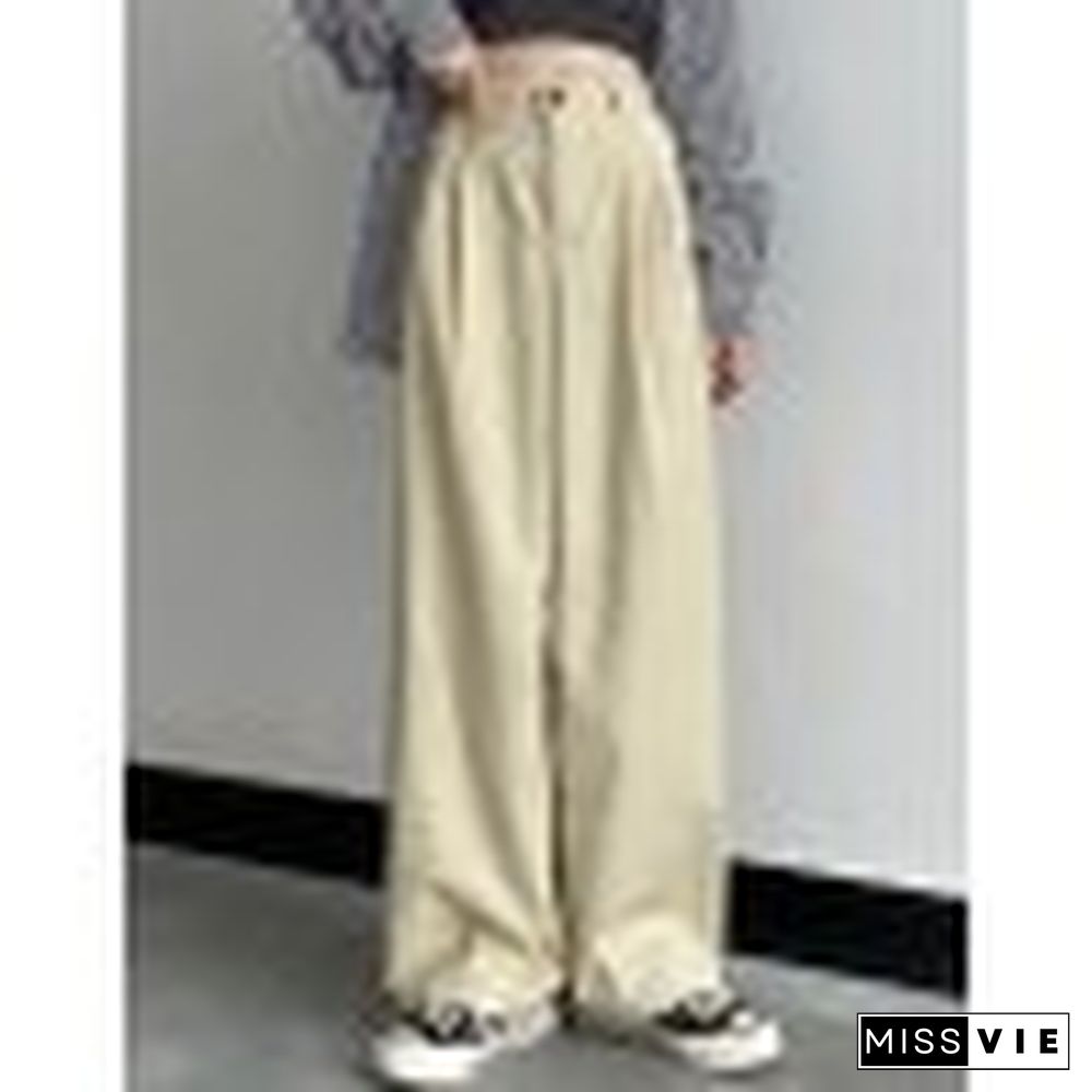 Basic Casual Straight Leg Tailored Pants