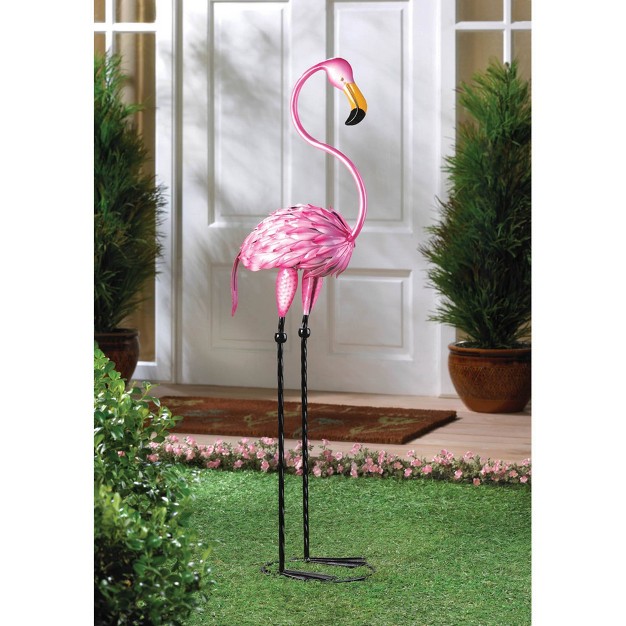 Metal Tropical Tango Flamingo Statue Pink Zingz amp Thingz