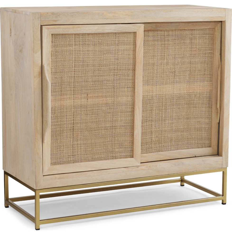 Janie Rattan Cabinet 2 Sliding Doors   Tropical   Accent Chests And Cabinets   by VirVentures  Houzz