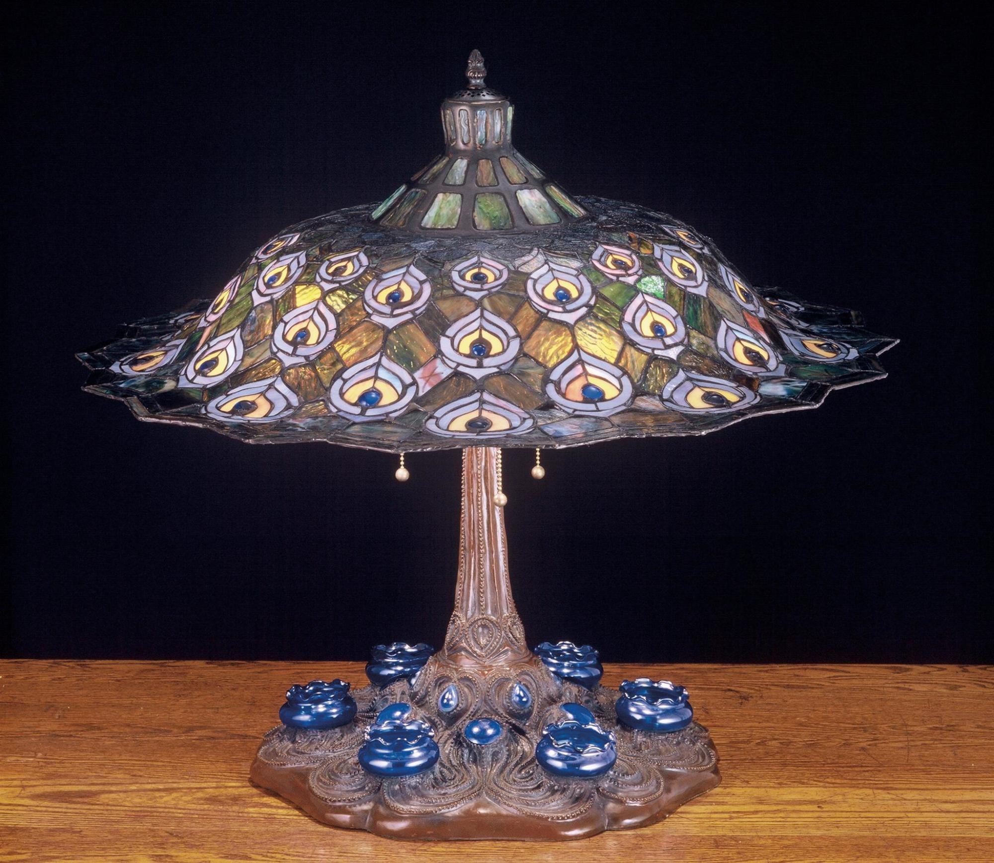 Meyda Tiffany 49869 Stained Glass / Tiffany Accent Table Lamp From The Tiffany Peacock