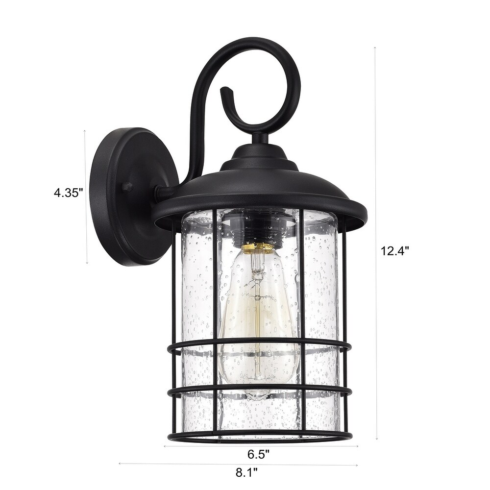 1 Light Black Outdoor Wall Mount Sconce