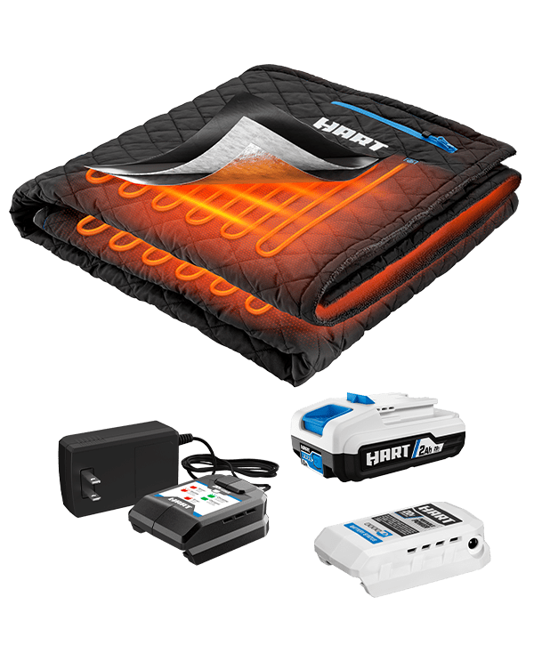 HART 20-Volt Cordless Heated Blanket Kit, Black