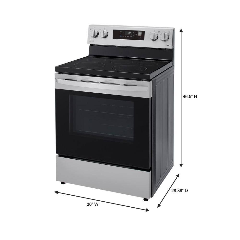 LG 6.3 cu.ft. Single Oven Electric Range with EasyClean Wi-Fi Enabled in Stainless Steel LREL6321S