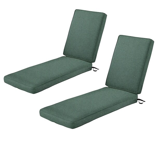 2-Pack Heavy Duty Patio Chaise Lounge Cushion Water-Resistant 3