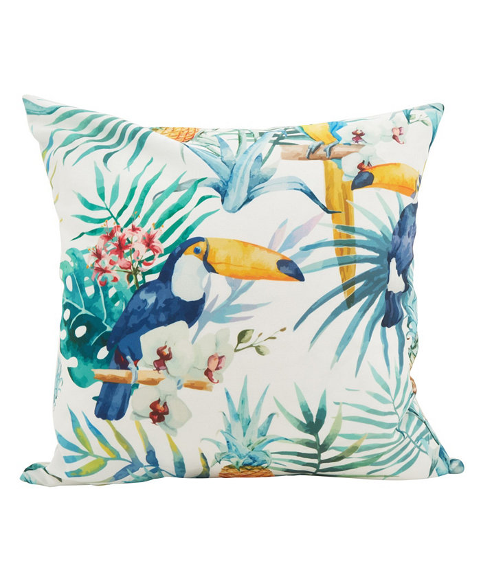 Saro Lifestyle Toucan Square Statement Decorative Pillow， 18