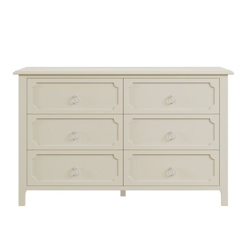 Merax Milky White Rubber Wooden Dresser with Large Drawers