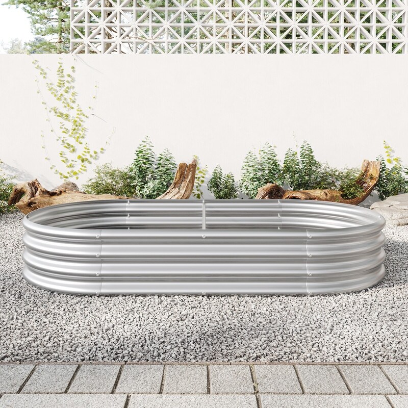 Outdoor Raised Garden Bed for Gardening Vegetables Metal Planter Box