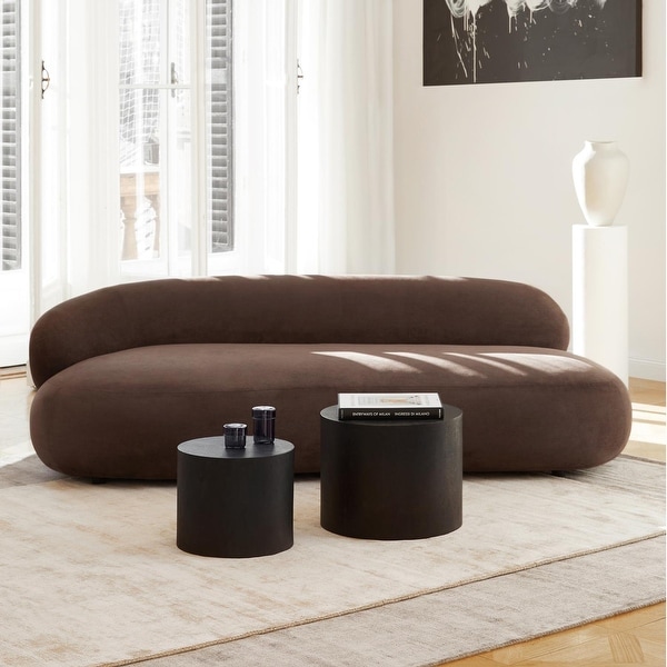 Modern Round Accent Nesting Side Coffee Table Set (Set of 2)