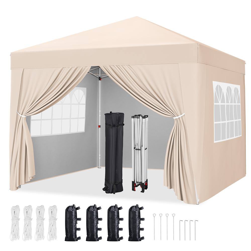 Yaheetech 10 ft. x 10 ft. Outdoor Pop up Canopy with Sidewall Window Enclosed for Party Wedding Marketing DYao8h0001