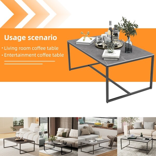 Rectangle Coffee Table Sintered Stone Table for Living Room Office