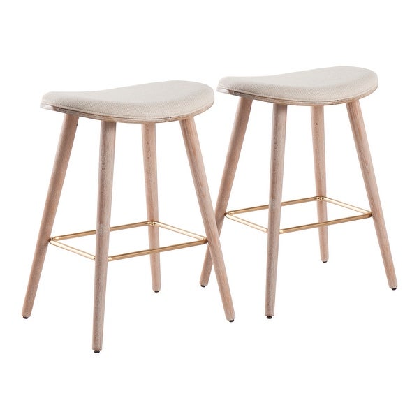 Cooper Grove Albstadt White Washed Counter Stool - Set of 2