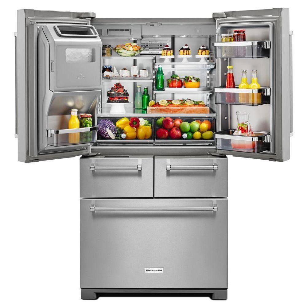 KitchenAid 25.8 cu. ft. French Door Refrigerator in Stainless Steel with Platinum Interior KRMF706ESS