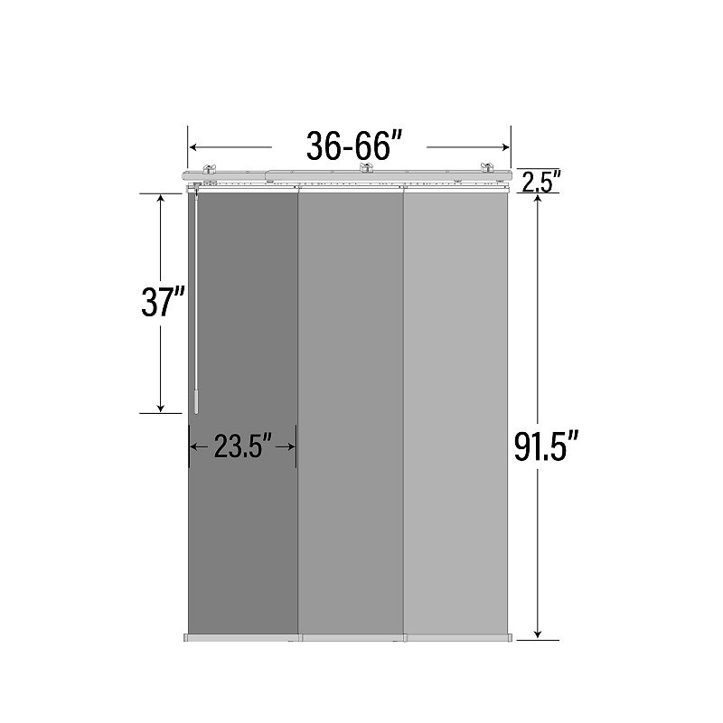 Rod Desyne Woven Gray 3-Panel Single Rail Panel Track Room Extendable Divider