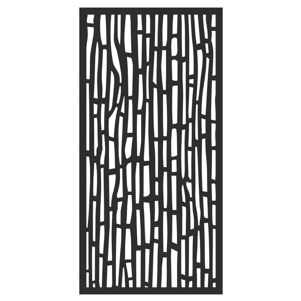 DESIGN VU Bali 6 ft. x 3 ft. Charcoal Recycled Polymer Decorative Screen Panel Wall Decor and Privacy Panel DVU3602C