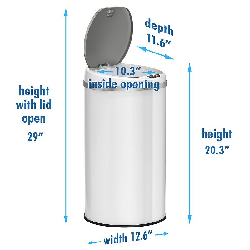 iTouchless 8-Gallon Round Sensor Trash Can