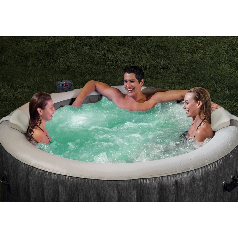 Intex 28439EP PureSpa Plus Greywood Inflatable Hot Tub Bubble Jet Spa  77 x 28\