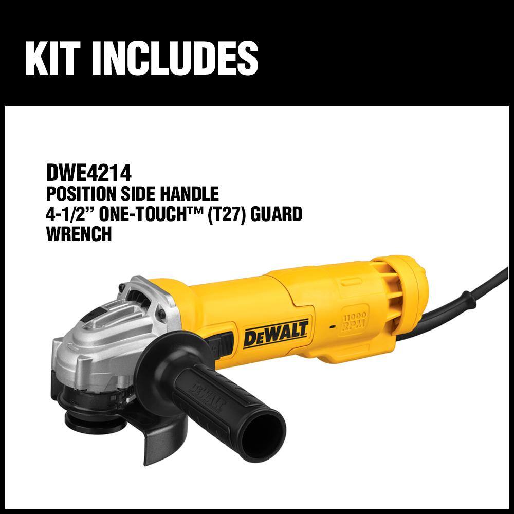 DW 11 Amp Corded 4.5 in. Angle Grinder DWE4214