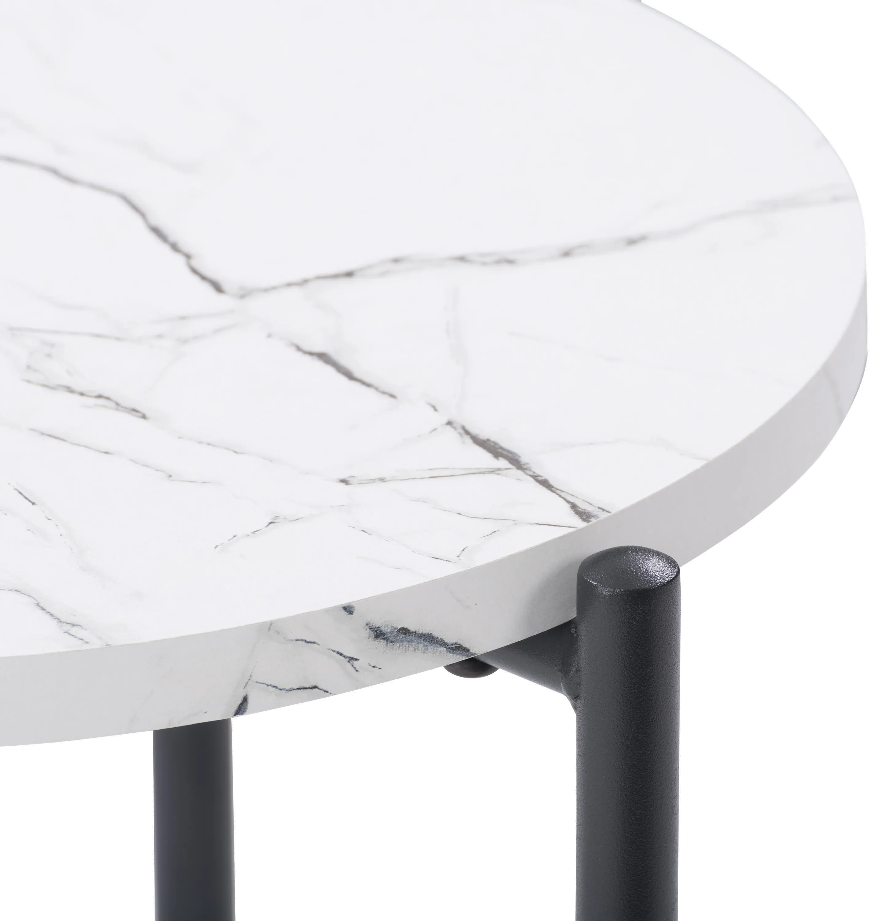 Ayla White Marble Two Tiered End Table