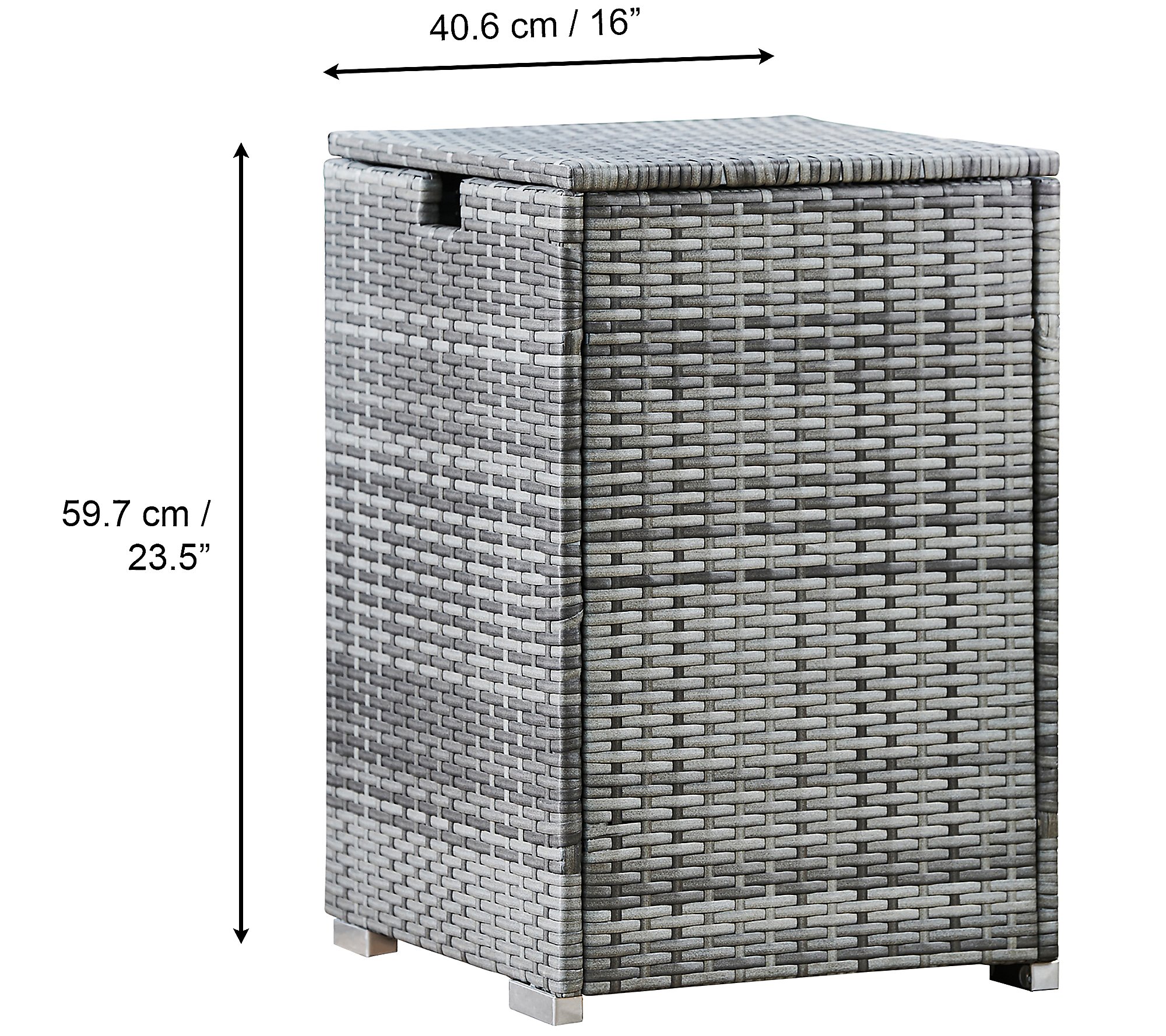 Patio Wicker Hideaway Gas Tank Table for Fire Pits