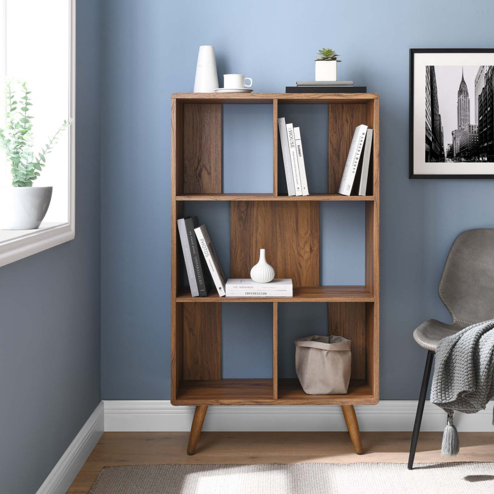 Transmit 31 quotWood Bookcase   Midcentury   Bookcases   by Homesquare  Houzz