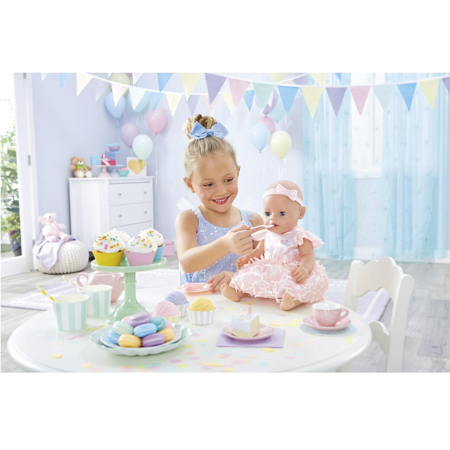 Baby Born Interactive Baby Doll Party Theme Blue Eyes 9 Ways to Nurture (Eats Drinks Cries Sleeps Bathes and Wets) Toys for Toddlers and Preschool Girls and Boys 2 3 4+  Crowdfused