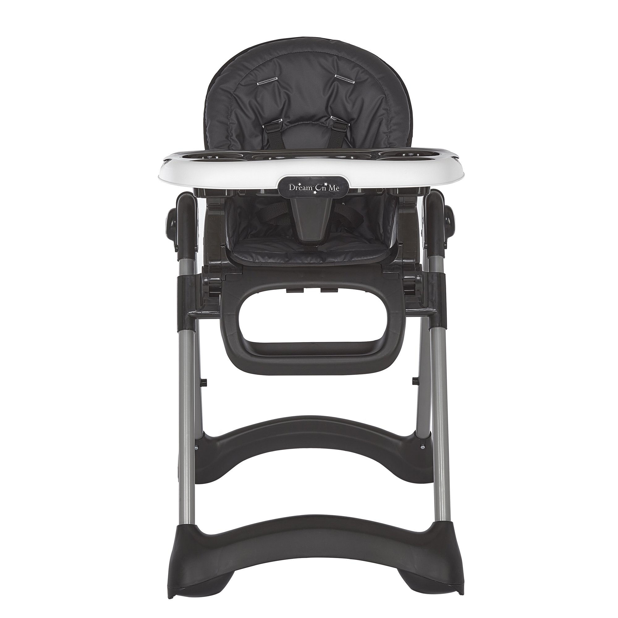 Dream On Me Solid Times High chair， Compact and Sleek High Chair， In Black