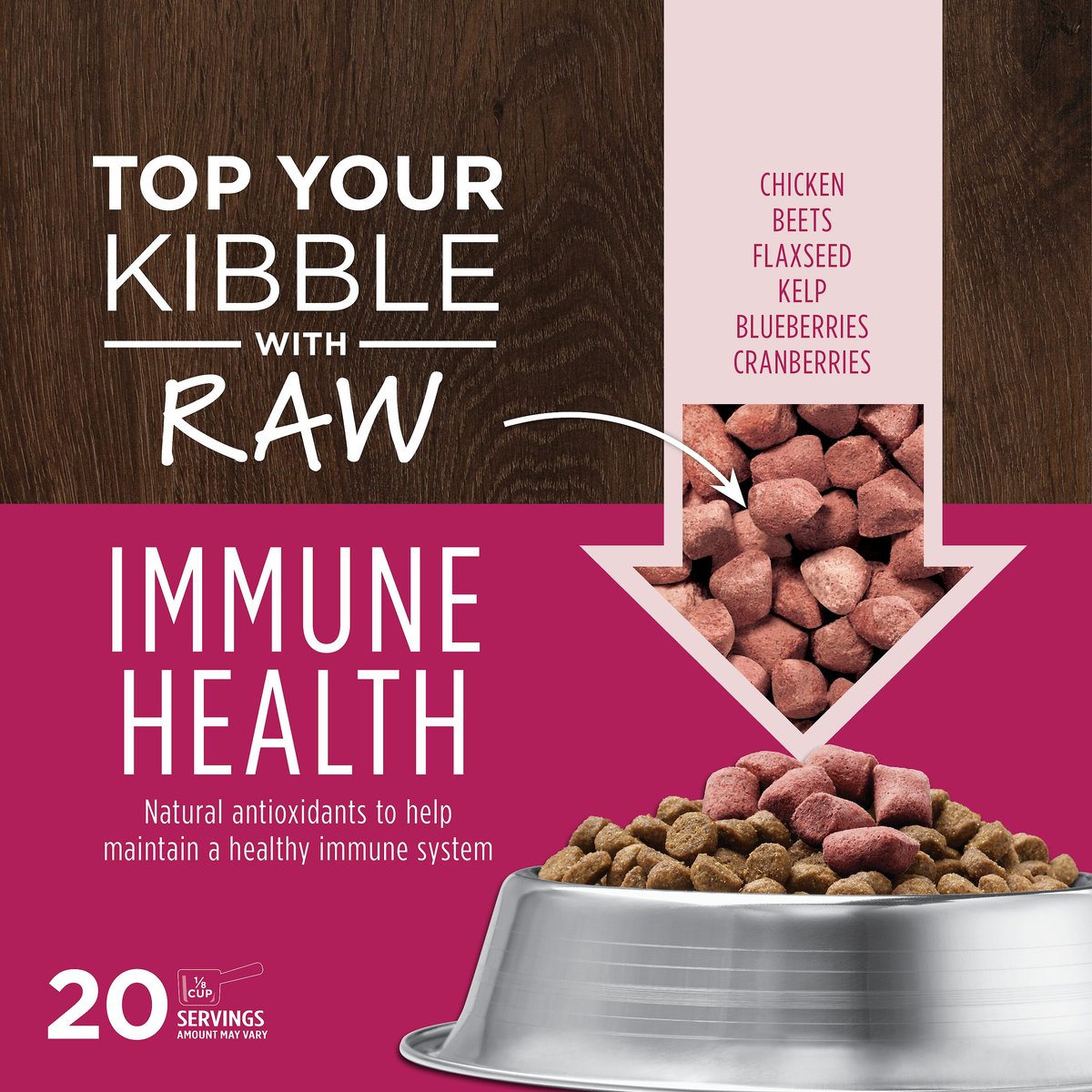 Instinct Freeze Dried Raw Boost Mixers Grain-Free Immune Health Recipe Dog Food Topper