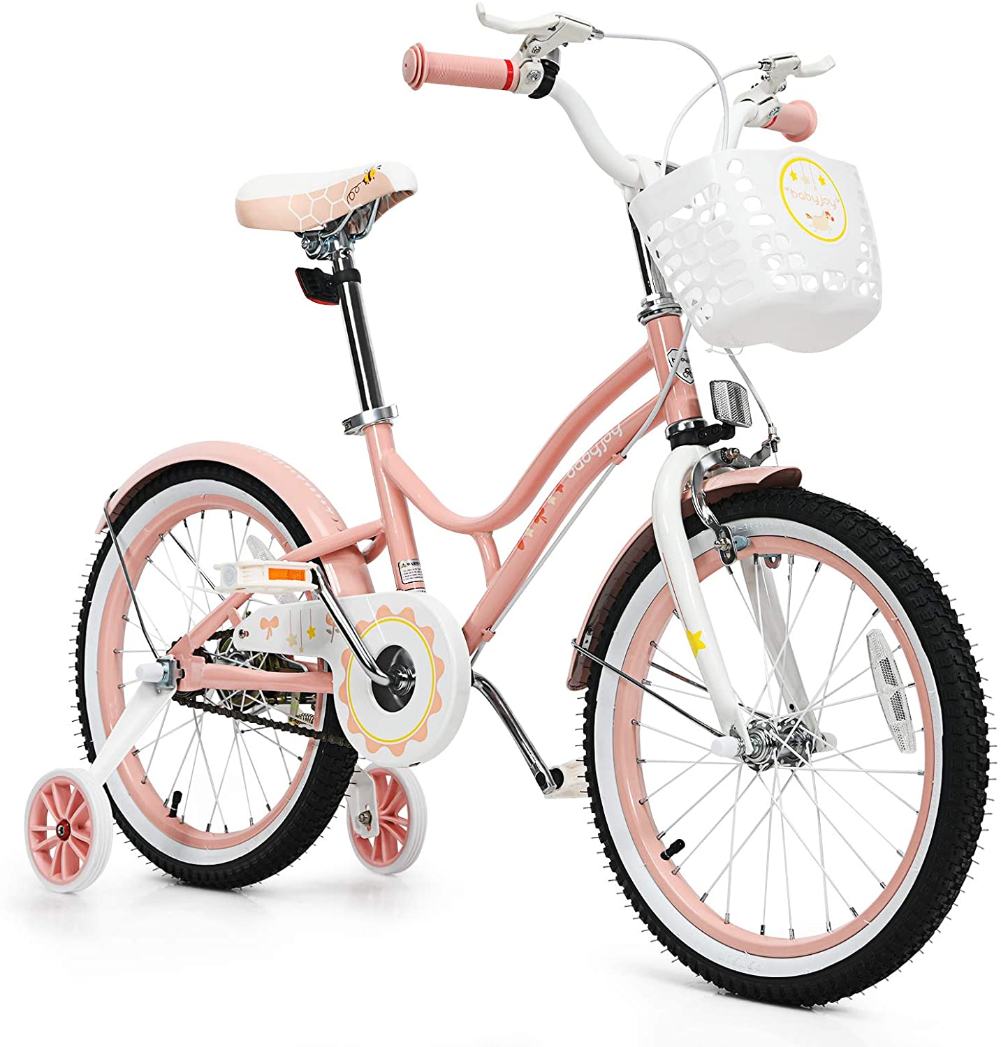 BABY JOY Kids Bike, 16, 18 Inch w/Removable Training Wheels, Adjustable Seat