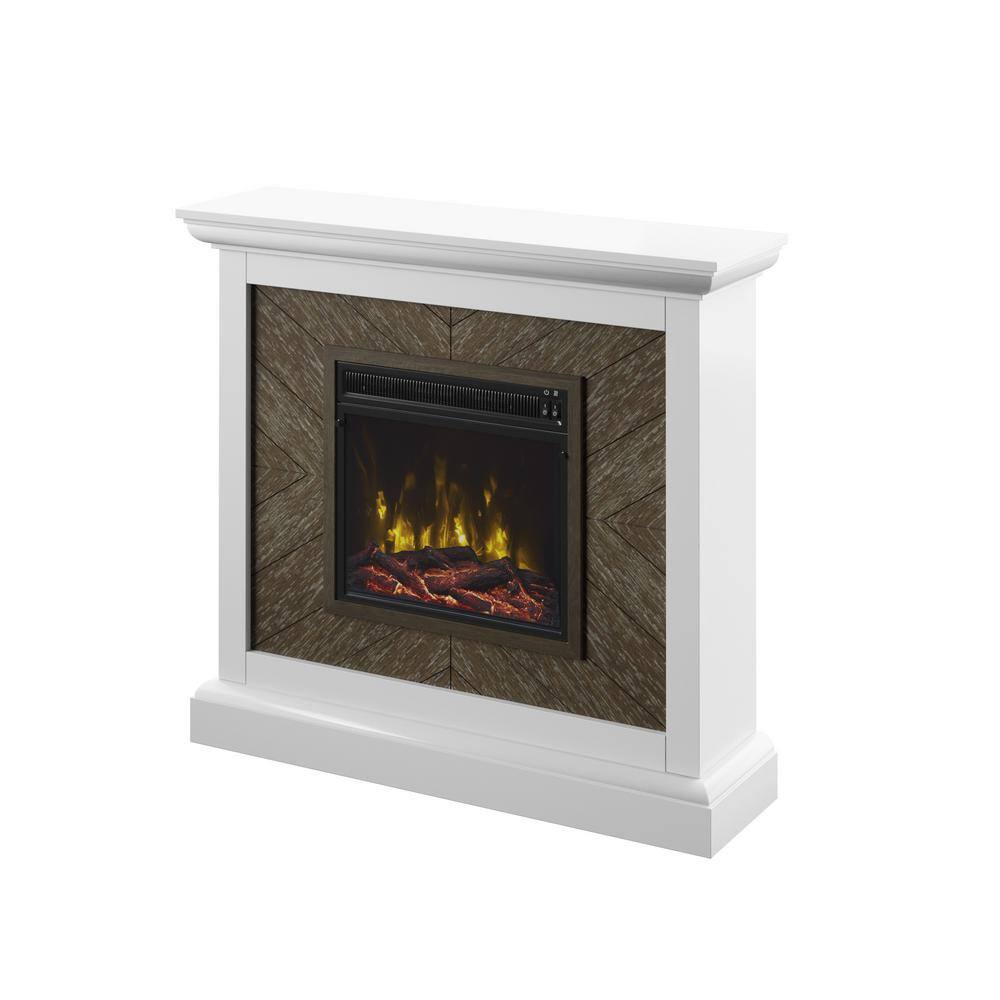 Twin Star Home 42 in. Wall Mantel Freestanding Electric Fireplace in White 18WM631-TPT01S