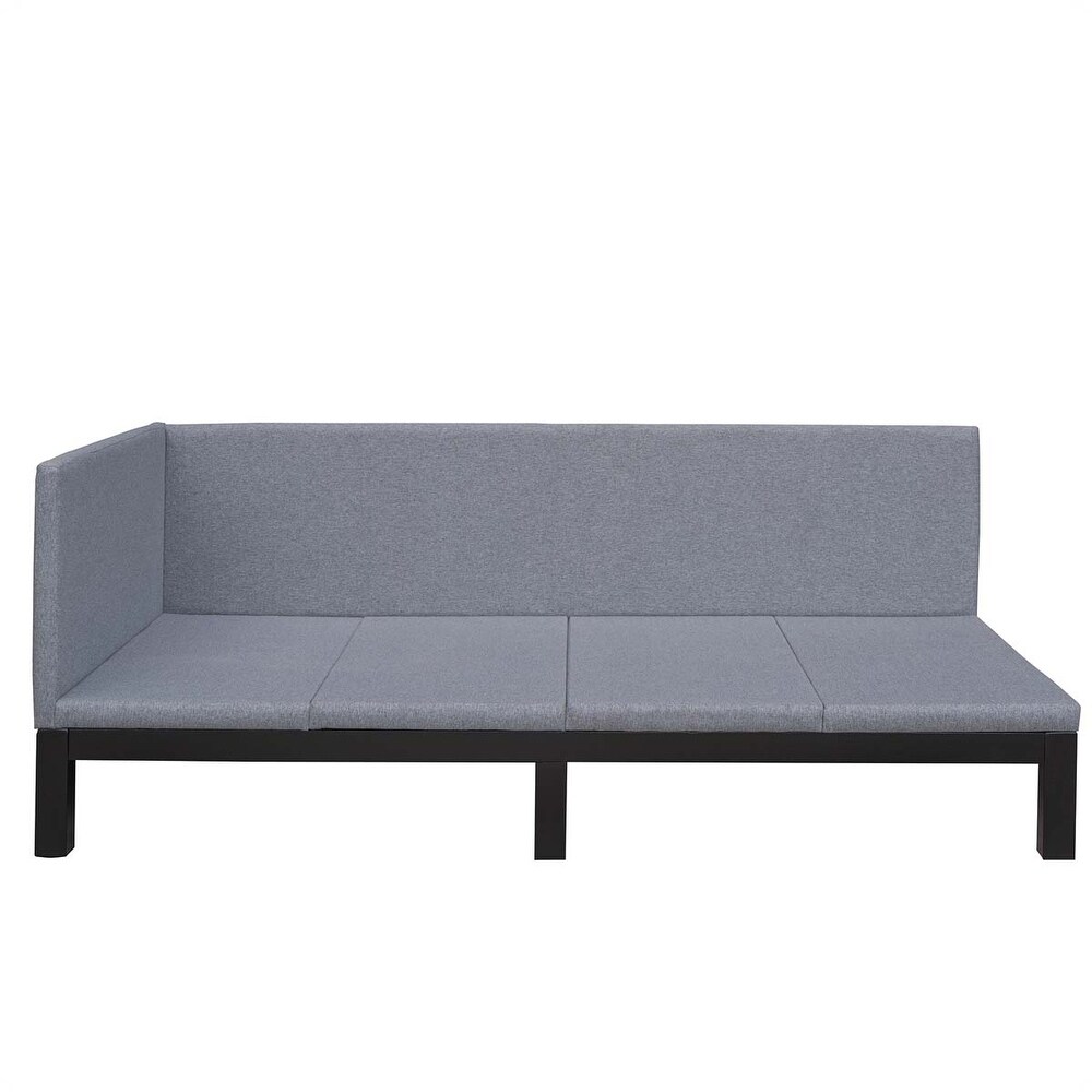 Upholstered Daybed/Sofa Bed Frame Twin Size Linen Gray