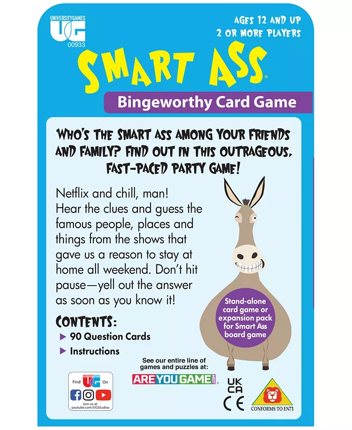 University Games Smart Bingeworthy Card Game Set  91 Piece