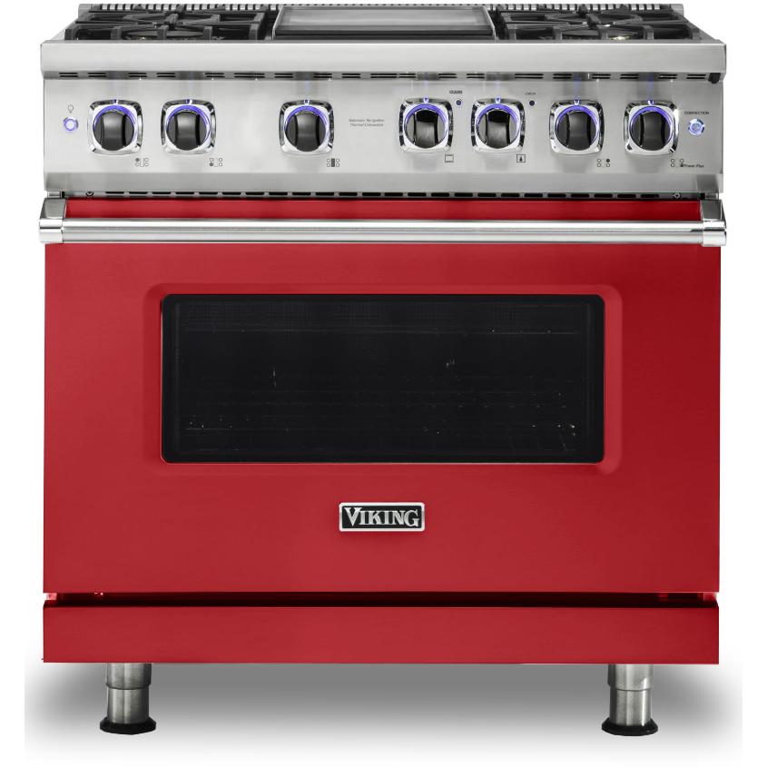 Viking 36-inch Freestanding Dual-Fuel Range with Elevation Burners CVDR7362-4GSMLP