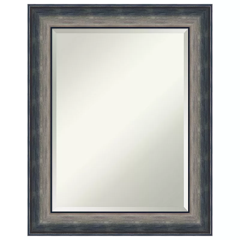 Quicksilver Scoop Beveled Wood Bathroom Wall Mirror