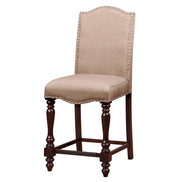 Furniture of America Ketz Traditional Ivory Counter Chairs (Set of 2)