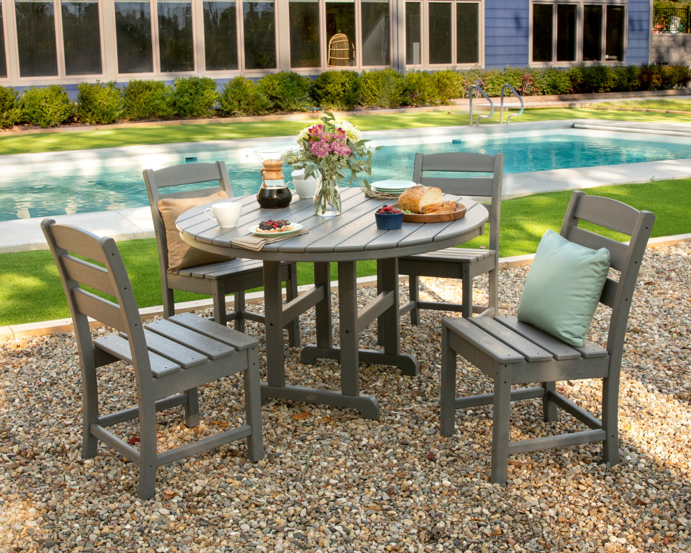 POLYWOOD Lakeside 5 Piece Round Side Chair Dining Set   Transitional   Outdoor Dining Sets   by POLYWOOD  Houzz