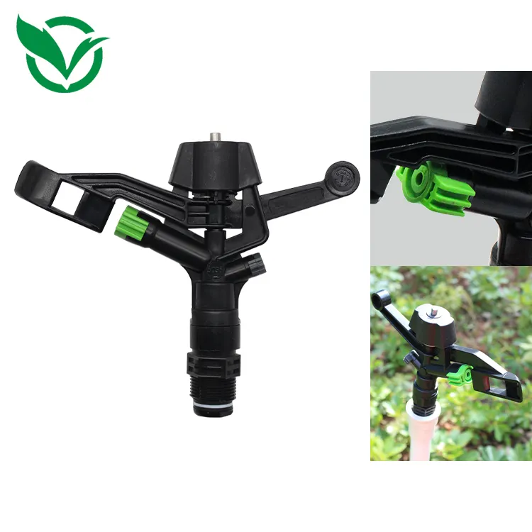 Drop Shipping Factory Supply 360 Gear Drive Rotary Lawn Agriculture Farm  Water Irrigation Impact Sprinkler with Spike Garden