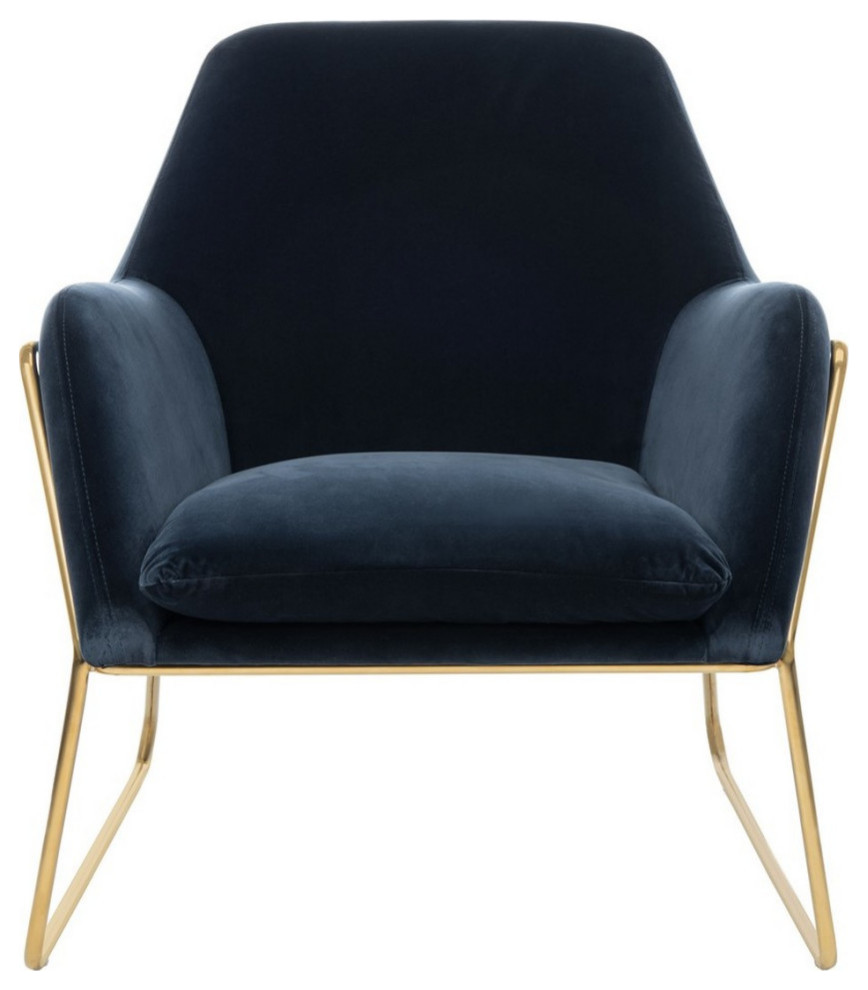 Chiara Metal Frame Accent Chair  Navy   Contemporary   Armchairs And Accent Chairs   by Rustic Home Furniture Deco  Houzz