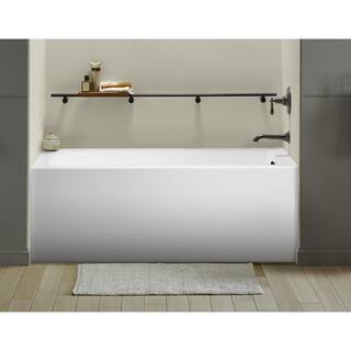 KOHLER Underscore 60 in. x 32 in. Soaking Bathtub with Right-Hand Drain in White K-1957-RA-0